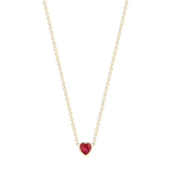 Puffed Diamond Heart Necklace – Finn